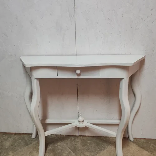 Consolle stile vintage in legno laccato bianco